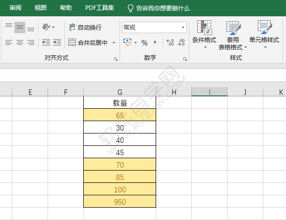 EXCEL單元格條件大于50設置黃填充色深黃色文本的方法