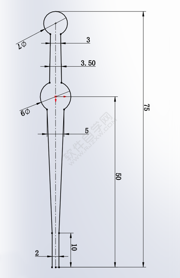用SolidWorks畫(huà)一個(gè)夾子，用曲面的方法。