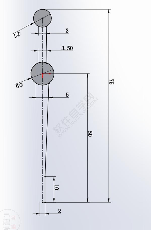 用SolidWorks畫一個夾子，用投影曲線來創(chuàng)建。
