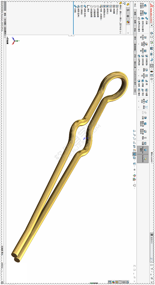 用SolidWorks畫(huà)一個(gè)夾子，用曲面的方法。