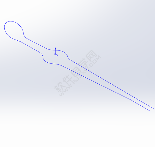 用SolidWorks畫一個夾子，用投影曲線來創(chuàng)建。