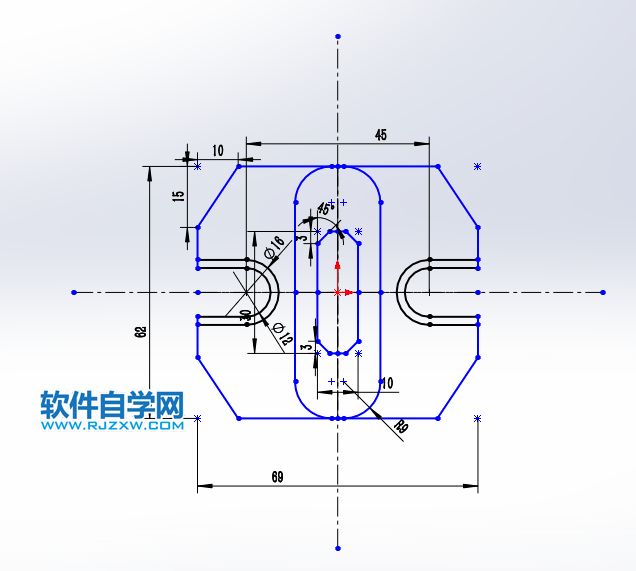 solidworks繪制草圖繪制對(duì)稱圖