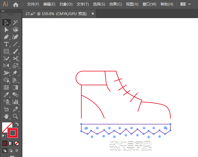 ai怎么畫卡通鞋圖案