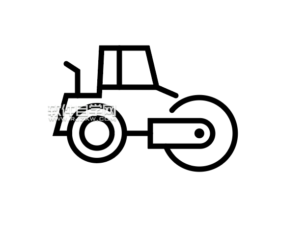 ai怎么畫卡通壓土機(jī)圖案