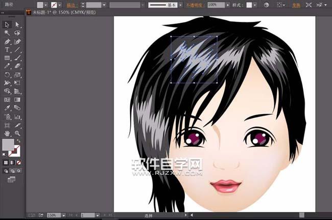 ai怎么畫一個(gè)少女頭像