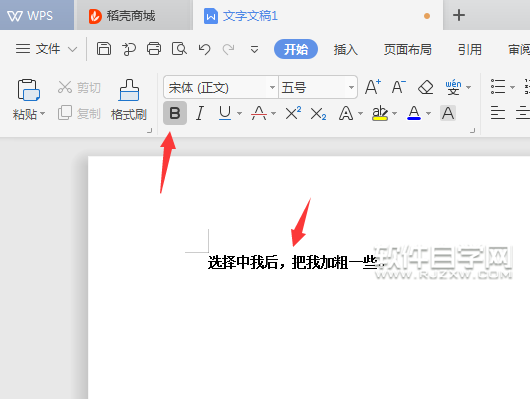 wps文本中怎么加粗字體