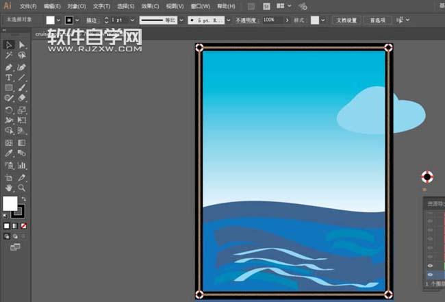 AI怎么畫云朵插畫效果
