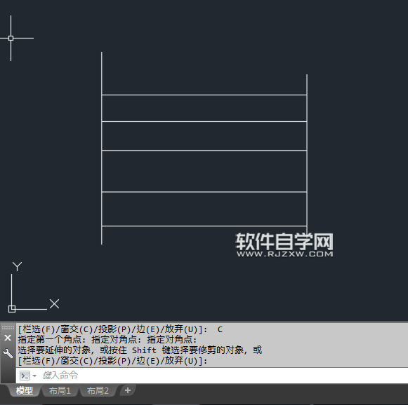 CAD怎么窗選延伸所有對象