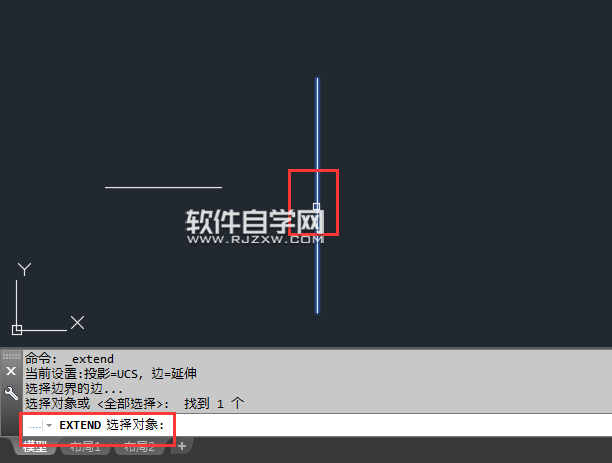 cad直線延伸命令EX怎么使用