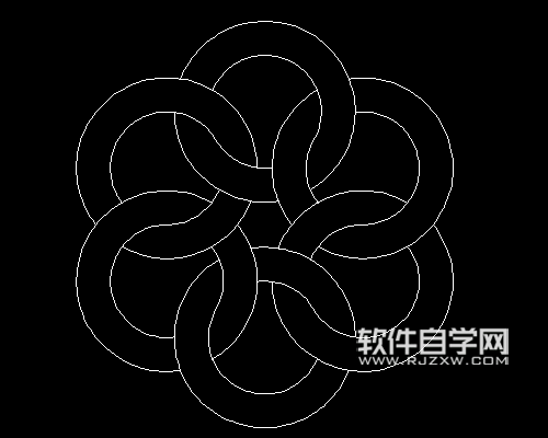 cad怎么畫六連環(huán)圖案