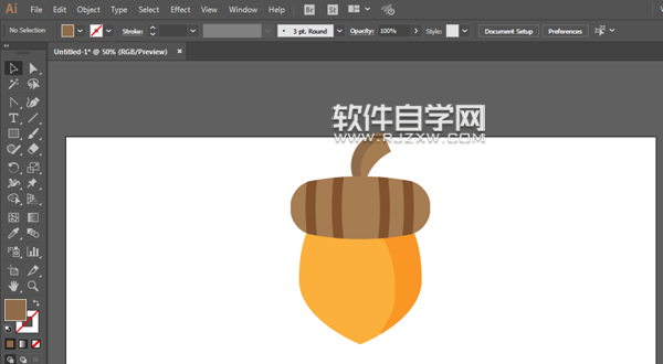 ai怎么畫松果