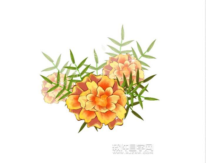 用ai畫金盞花的彩鉛效果