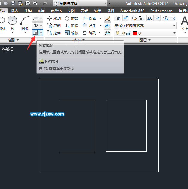 CAD2014如何填充圖案