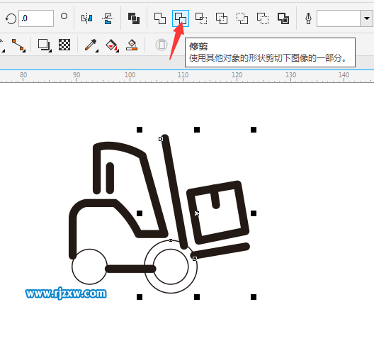CDR繪制叉車(chē)簡(jiǎn)筆畫(huà)教程