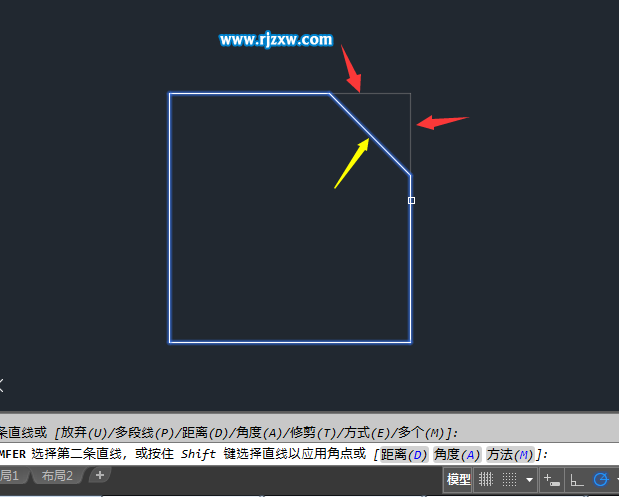 CAD怎么以角度進(jìn)行倒角處理