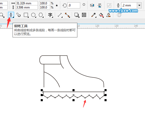 Coreldraw軟件繪制滑冰鞋簡筆畫教程