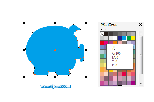 CDRX8設(shè)計存錢罐豬的標志