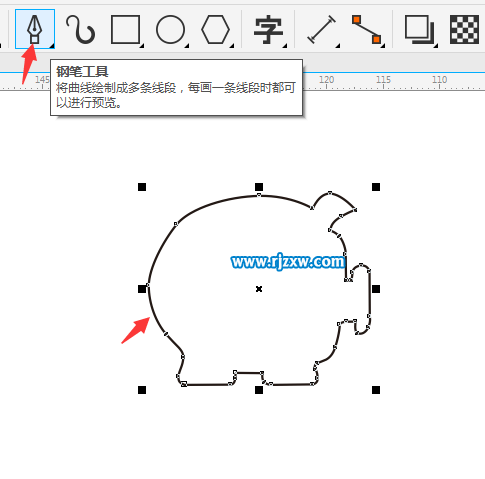 CDRX8設(shè)計存錢罐豬的標志