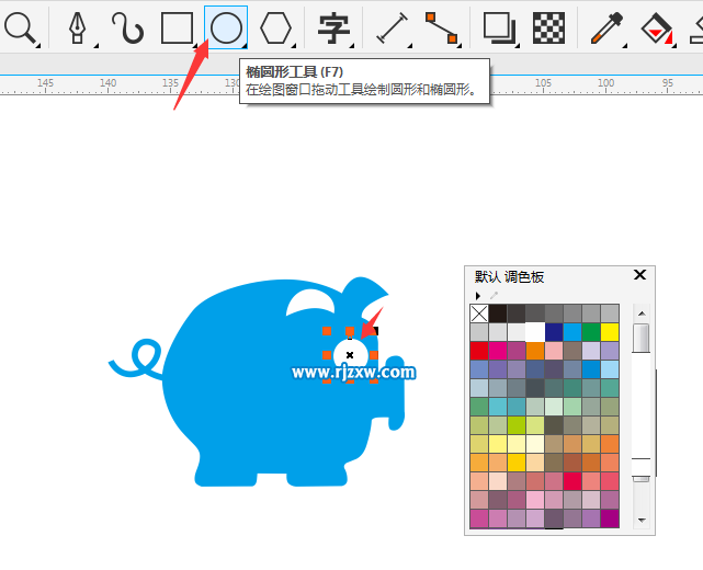 CDRX8設(shè)計存錢罐豬的標志