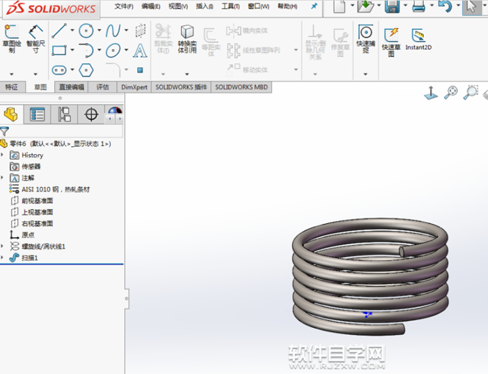 solidworks基礎教程--如何繪制彈簧