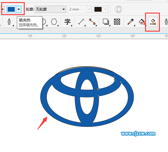 CDRX8制作豐田汽車標(biāo)志的方法