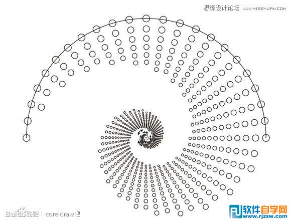 教你用CorelDraw設計漂亮圓點螺旋狀效果